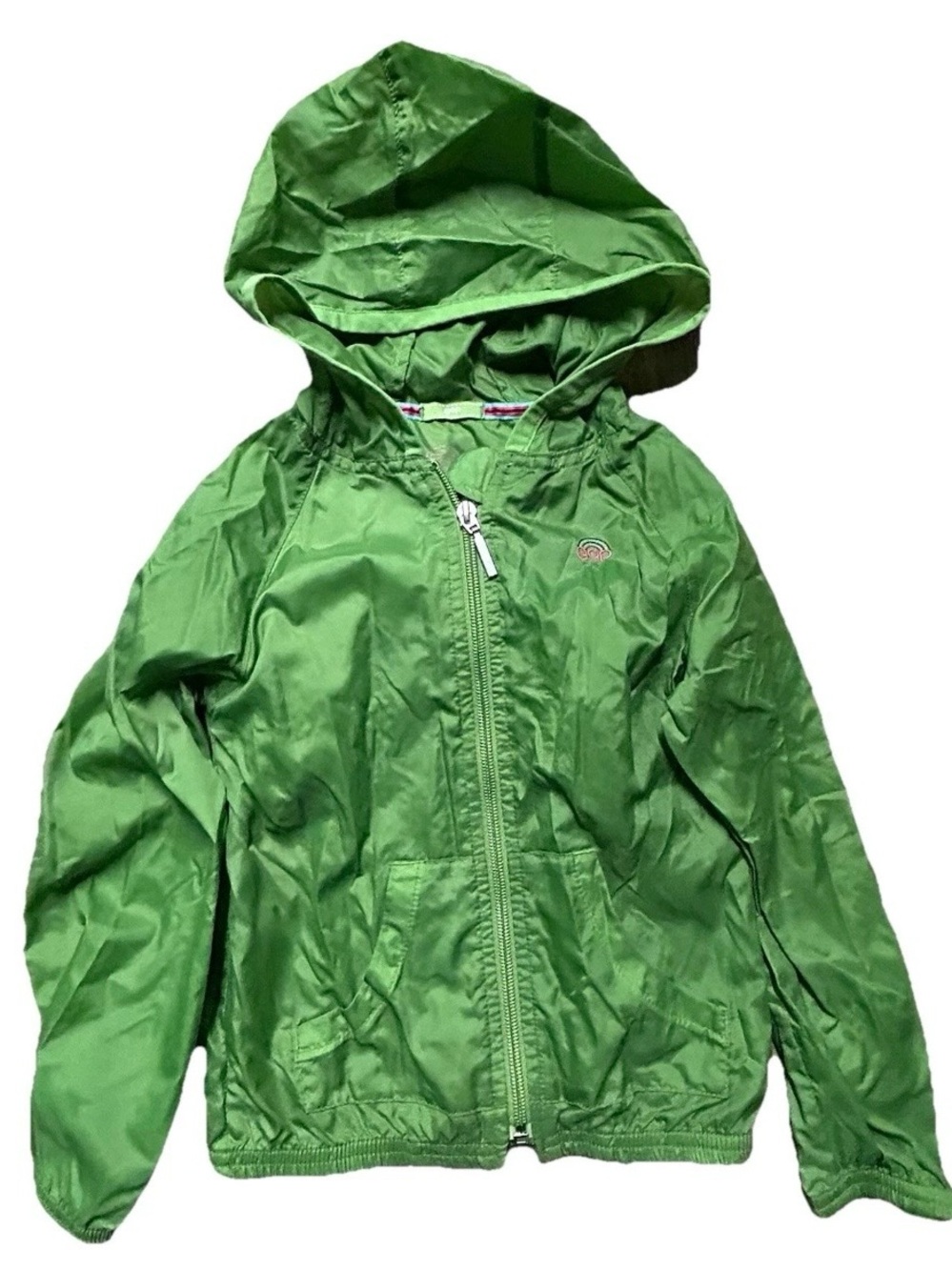 Girl’s Gap Green Rain Jacket Size XS (4/5) Full Zip Pockets